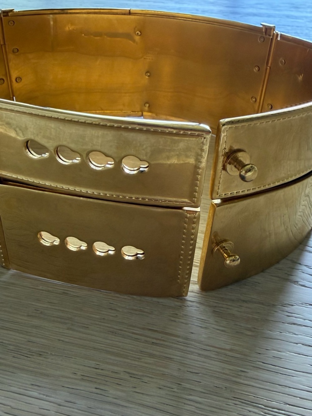 Balmain Paris Gold Tone Wide Statement Waist Belt Runway - Picture 3 of 4